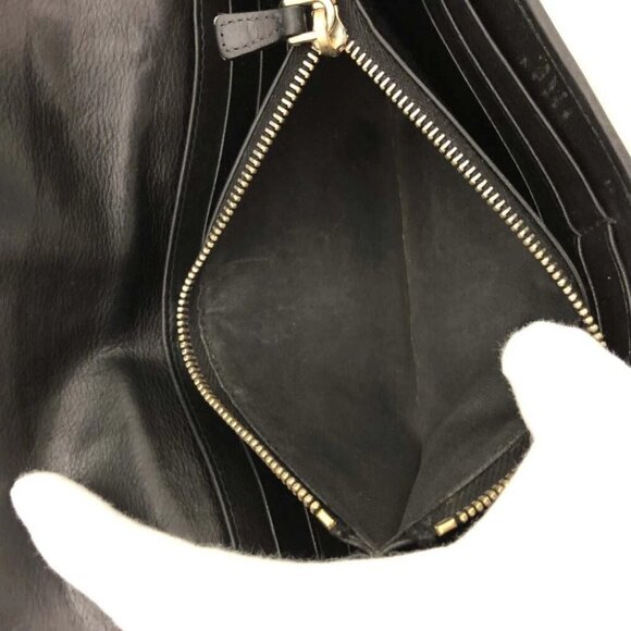 (L1) Authentic Miu Miu Wallet Long Black Leather Luxury Vintage Designer Handbag - Picture 7 of 9